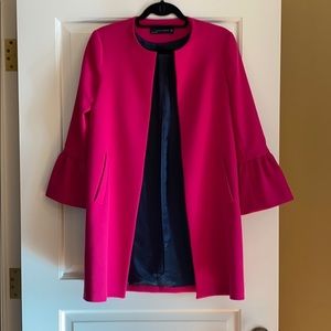 Worn 1x, Zara Hot Pink Bell Sleeve coat
